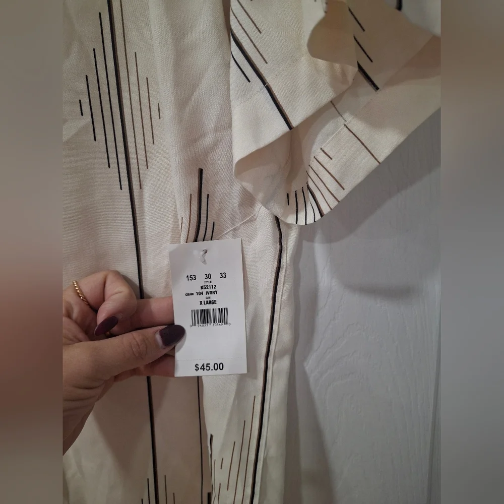 Axist Cream and Black Patterned Button Down Shirt - Picture 2 of 5